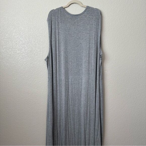 Roaman’s Gray Asymmetrical Knot Front Maxi Dress - Picture 7 of 12
